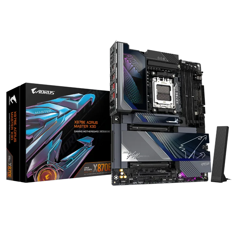 Gigabyte X870E AORUS MASTER X3D ATX AMD Ryzen DDR5 WIFI Motherboard – Socket AM5