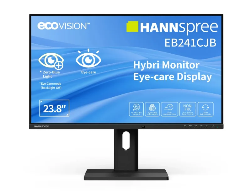 HANNspree 23.8 Hybri Paperlike TN Transflective LCD Full HD Eye-Care USB-C Height-Adjustable Monitor