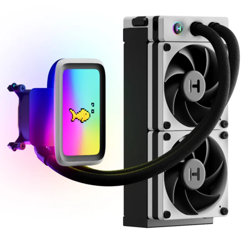 HYTE THICC Q60 240mm AMD Intel AIO Liquid CPU Cooler - White / Black - FAN-HYTE-Q60-BW