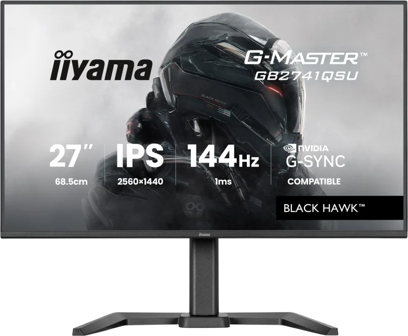 iiyama G-Master GB2741QSU-B1 27" IPS Quad HD 144Hz 1ms G-Sync Height Adjustable Gaming Monitor
