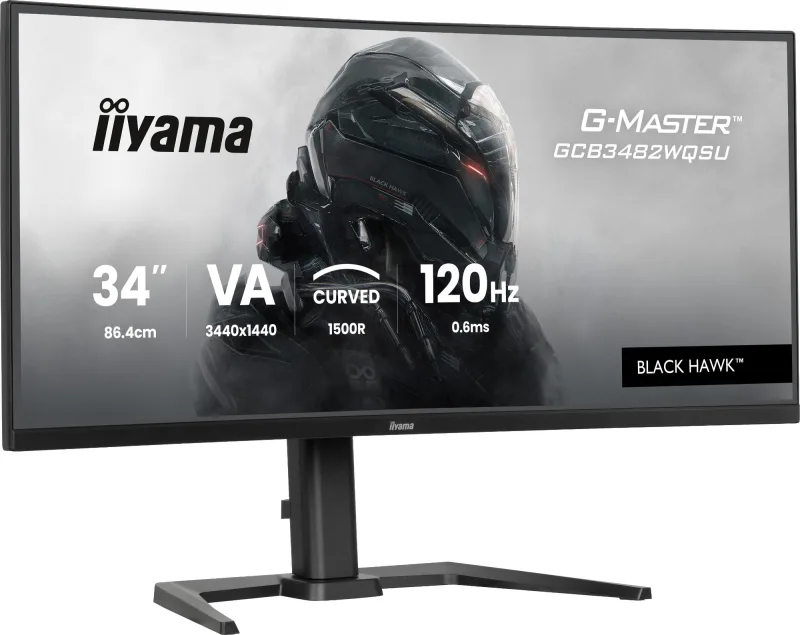 iiyama G-Master GCB3482WQSU 34" Curved Ultrawide QHD 120Hz 0.6ms Freesync Premium Gaming Monitor