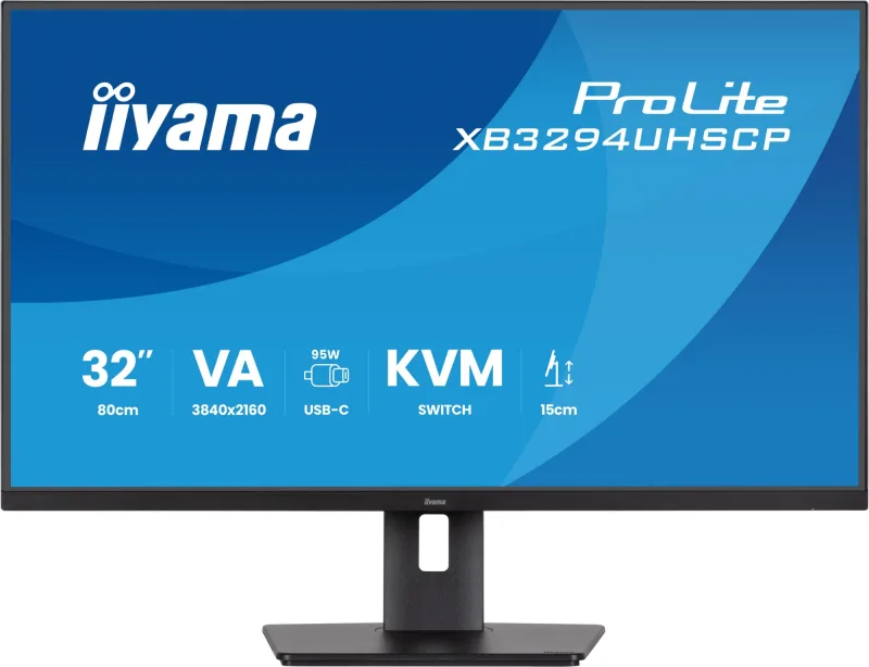 iiyama Prolite XB3294UHSCP-B1 32" UHD 4K USB-C Height Adjustable Docking Monitor