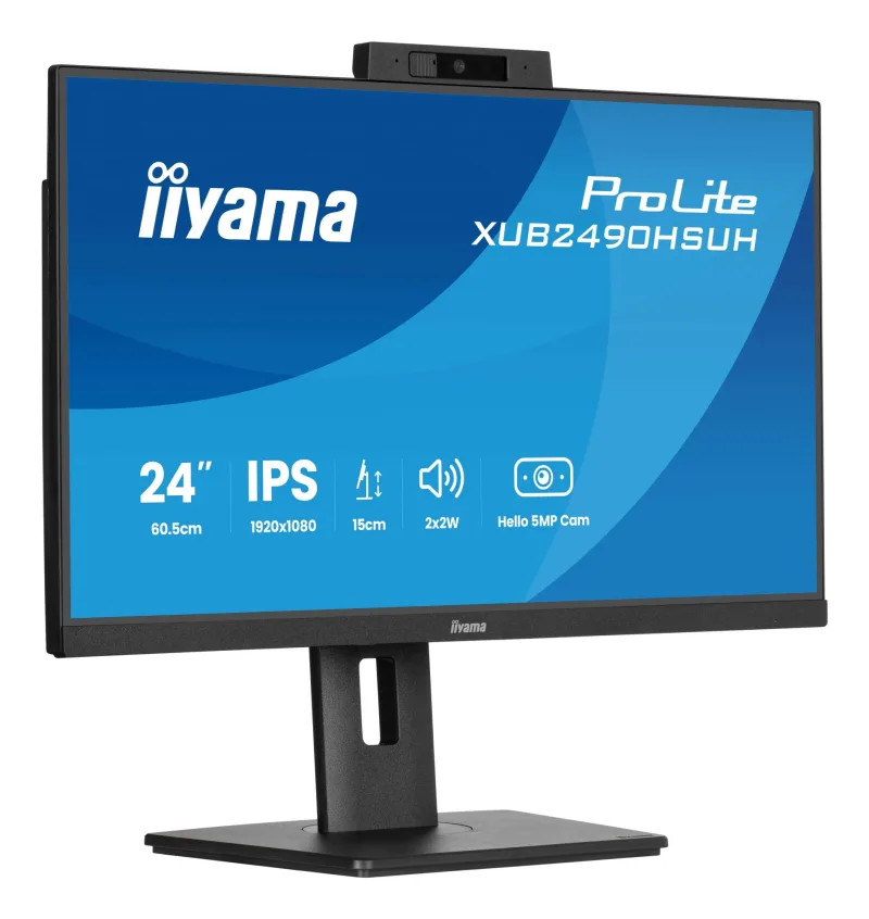 iiyama Prolite XUB2490HSUH-B2 24" IPS Full HD Monitor with 5MP Windows Hello Webcam