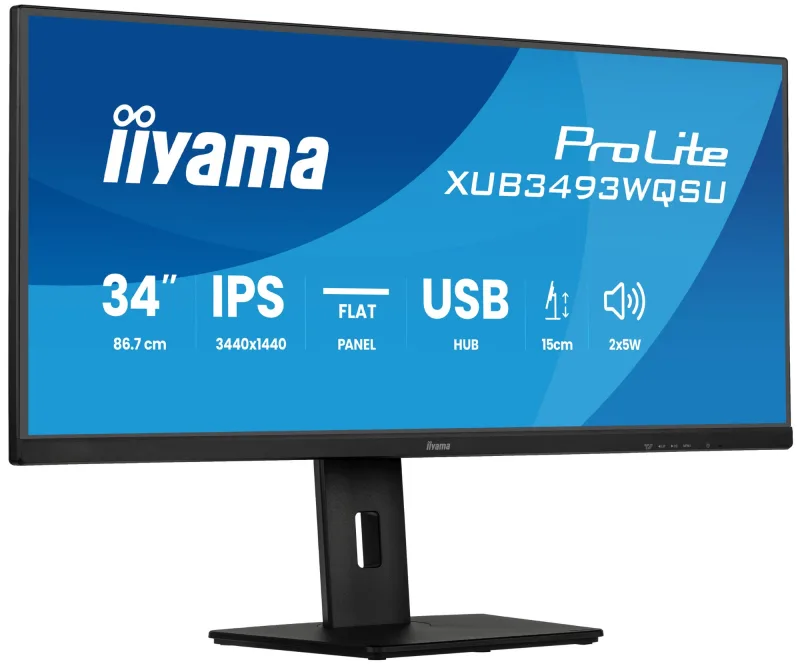 iiyama Prolite XUB3493WQSU-B6 34" IPS Ultrawide QHD Height Adjustable Monitor