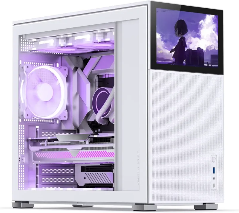 Jonsbo D41 Mesh Screen ATX PC Case – White, Tempered Glass