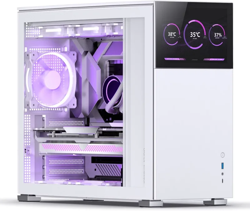 Jonsbo D41 Standard Screen ATX PC Case – White, Tempered Glass