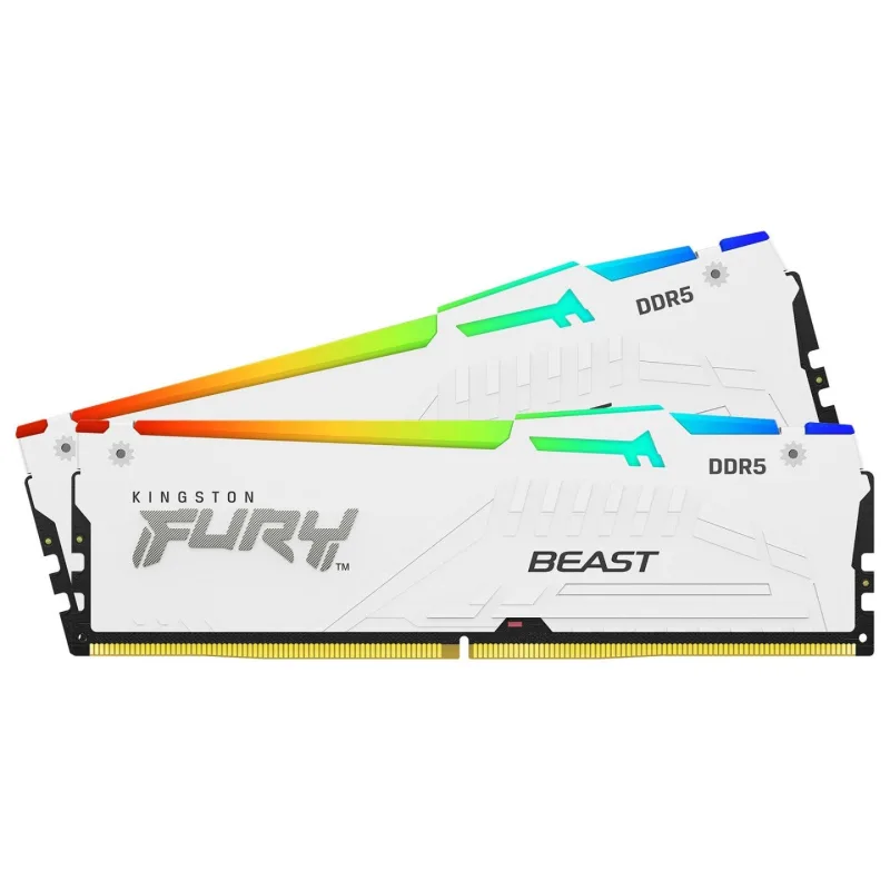 Kingston FURY Beast White RGB Kit, 32 GB (2 x 16GB), DDR5, 5600MHz,  Memory Kit - KF556C36BWEAK2-32