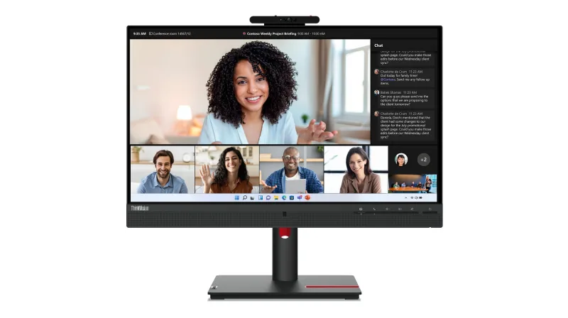 Lenovo ThinkVision T24mv-30 23.8" FHD IPS Monitor with Teams Button & 5MP Camera - 1920x1080 Resolution