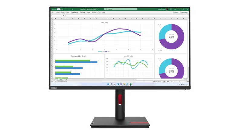Lenovo ThinkVision T32h-30 31.5" QHD Monitor - NearEdgeless, 99% sRGB, USB-C, HDMI 2.0