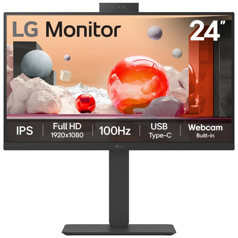 LG 24BA850 24 IPS Full HD 100Hz Height-Adjustable Webcam USB-C Monitor