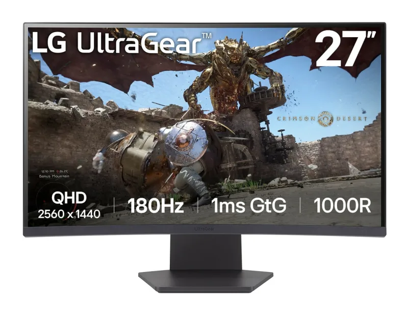 LG UltraGear 27GS60QC 27 VA QHD 180Hz 1ms Curved Gaming Monitor