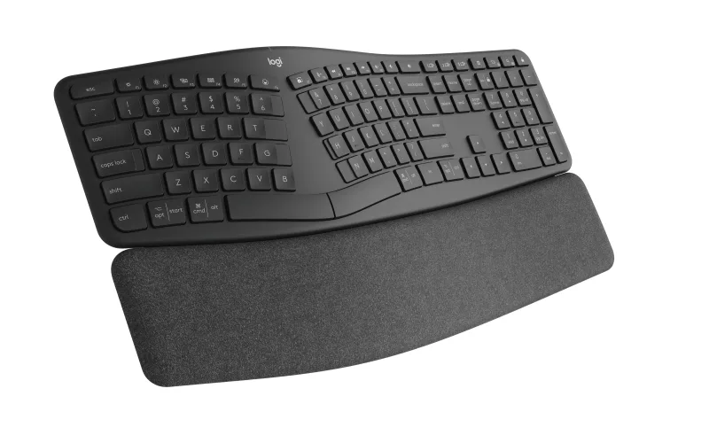 Logitech ERGO K860 Business QWERTY Keyboard - Ergonomic, Split Design, Wireless Connectivity, 54% Wrist Support