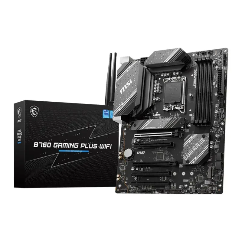 MSI B760 GAMING PLUS WIFI DDR5 ATX Motherboard - LGA 1700, Extended Heatsink, M.2 Shield Frozr