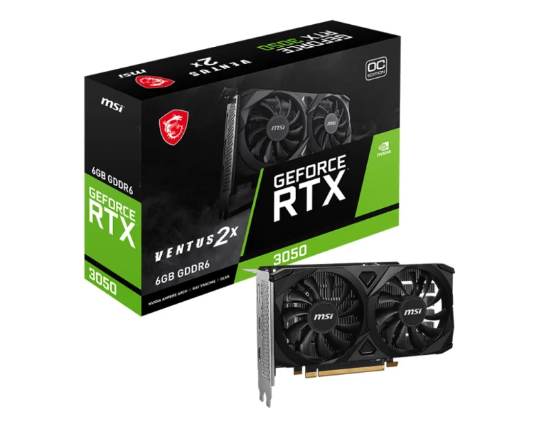 MSI GeForce RTX 3050 VENTUS 2X E 6GB OC Graphics Card