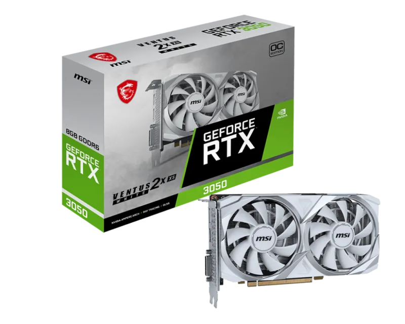 MSI GeForce RTX 3050 VENTUS 2X XS WHITE 8G OC Dual Fan Graphics Card