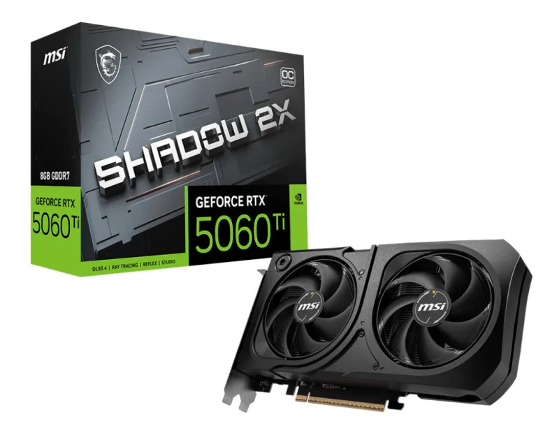 MSI GEFORCE RTX 5060 TI 8G SHADOW 2X OC PLUS graphics card NVIDIA 8 GB