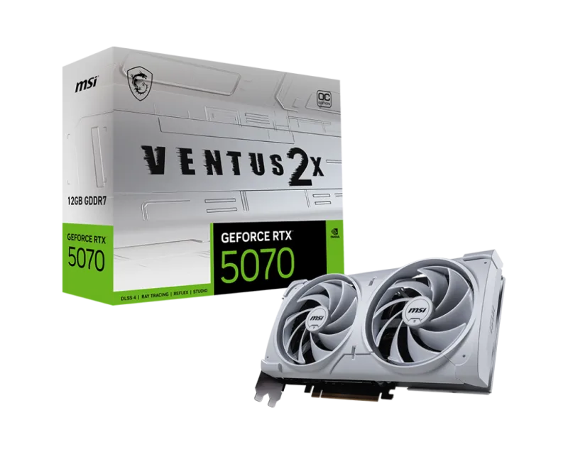 MSI Geforce RTX 5070 VENTUS 2X 12GB OC Graphics Card - White