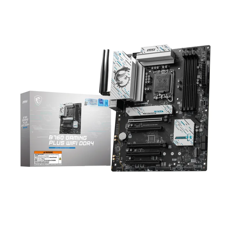 MSI Intel B760 GAMING PLUS WIFI DDR4 LGA 1700 ATX Motherboard - Black