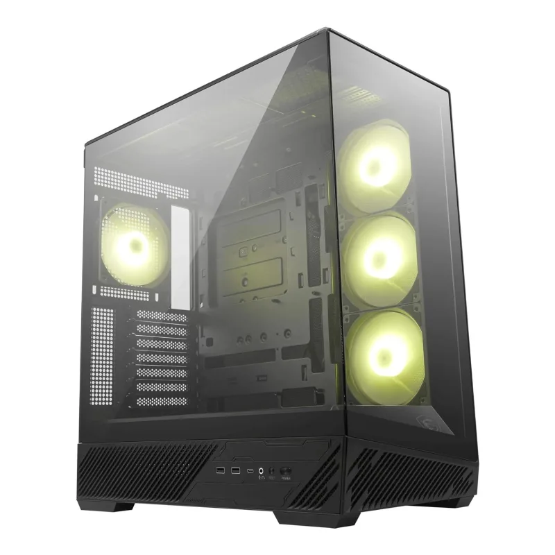 MSI MAG PANO 130R PZ ARGB Tempered Glass Mid Tower Gaming PC Case - Black