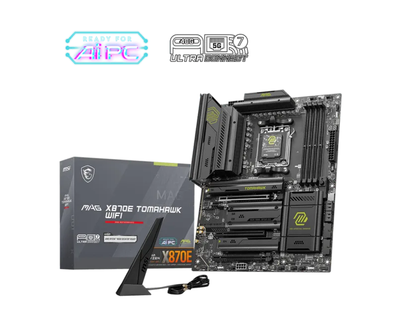 MSI MAG X870E TOMAHAWK WIFI AM5 ATX Motherboard - AMD 7000/8000/9000 Series, EZ Install, M.2 PCIe 5.0 SSDs, DDR5, Wi-Fi 7