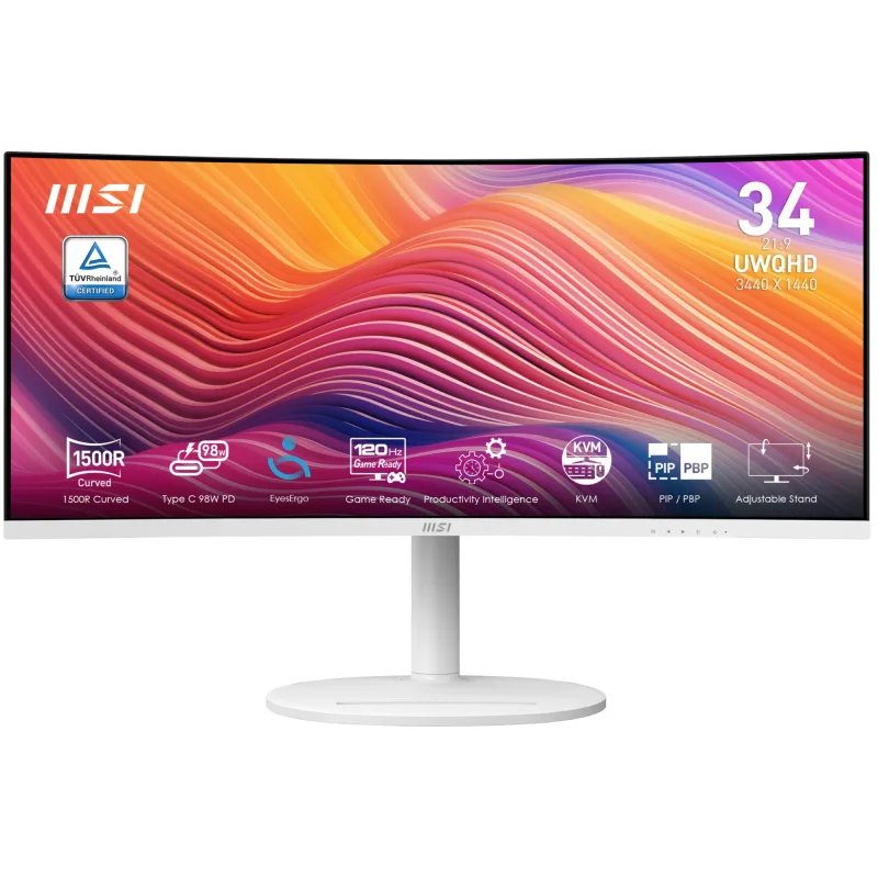 MSI Modern MD342CQPW 34 VA UWQHD 120Hz 1ms UltraWide Curved Monitor