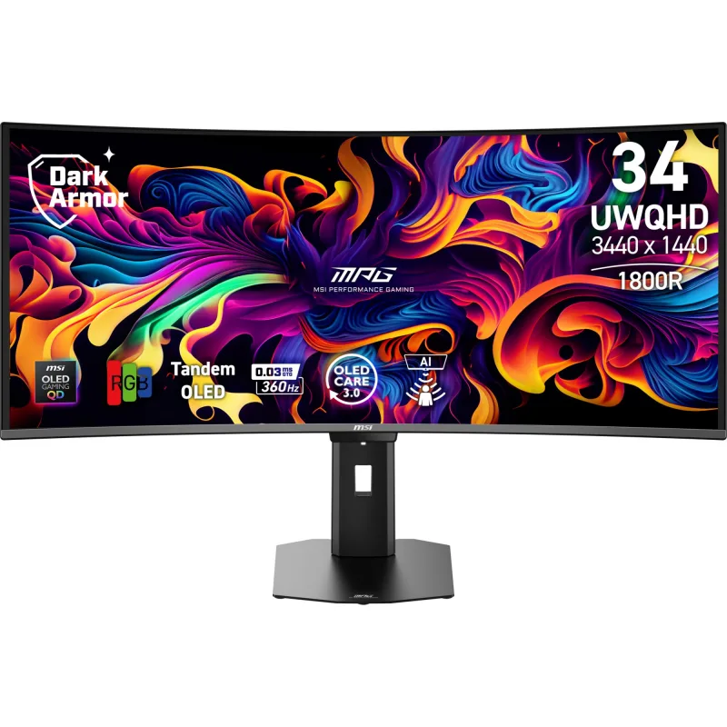 MSI MPG 341CQR X36 34 OLED UltraWide QHD 360Hz 0.03ms Curved Gaming Monitor