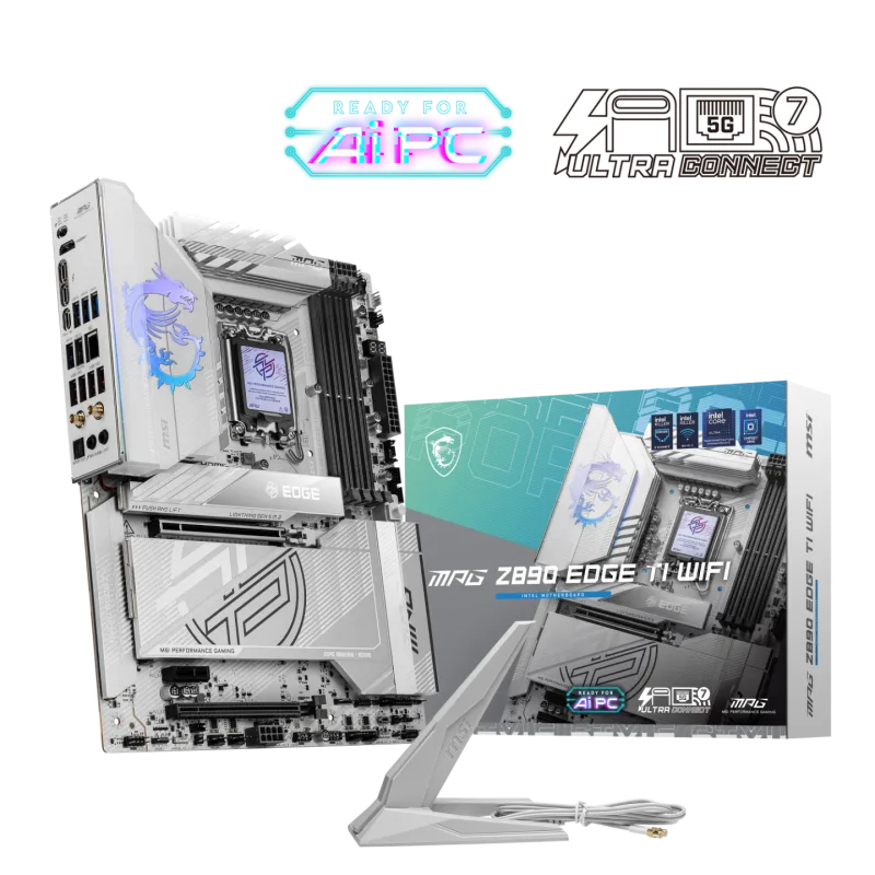 MSI MPG Z890 EDGE TI WIFI Intel DDR5 PCIe 5 ATX Motherboard - AI Tuning, PCIe 5.0, DDR5 Support