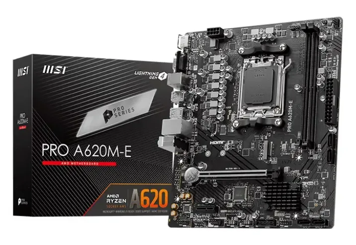MSI PRO A620M-E AMD Ryzen DDR5 Micro ATX Motherboard - Socket AM5