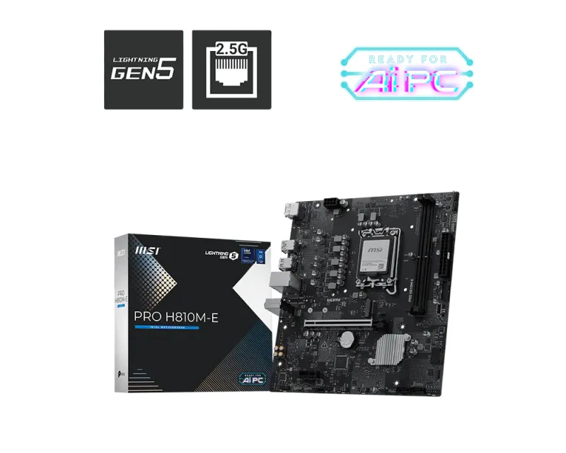 MSI PRO H810M-E INTEL H810 LGA 1851 Micro-ATX Motherboard
