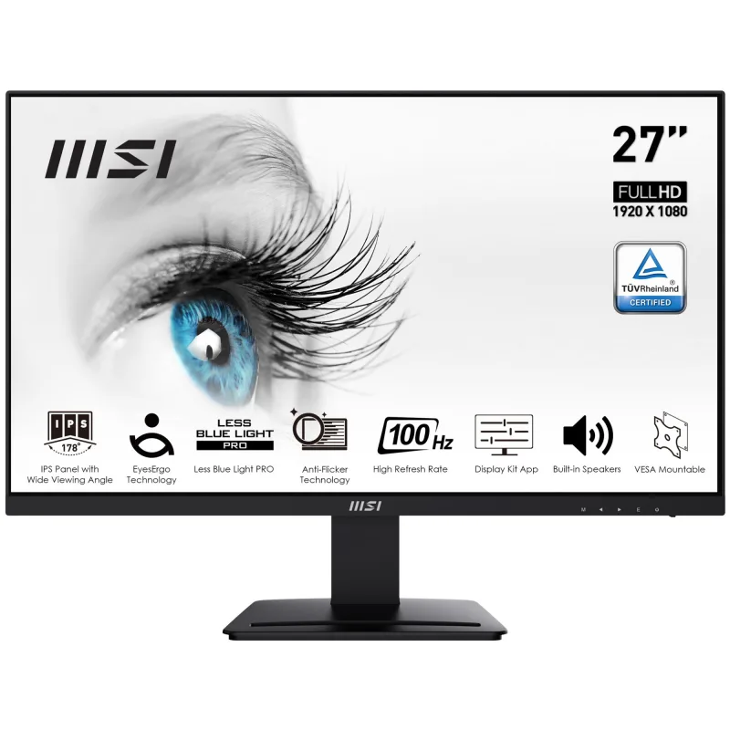 MSI Pro MP273A 27 Inch Monitor. Full HD (1920 x 1080). 100Hz. IPS. 4ms