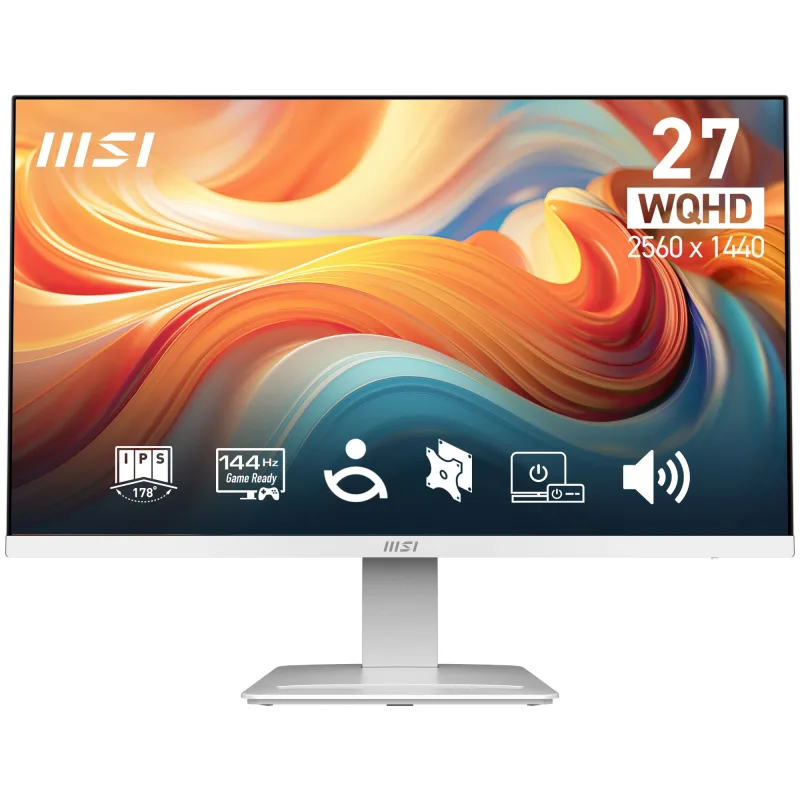 MSI PRO MP273QW E14 27" IPS Quad HD 144Hz 1ms HDMI Displayport Monitor with Speakers - White