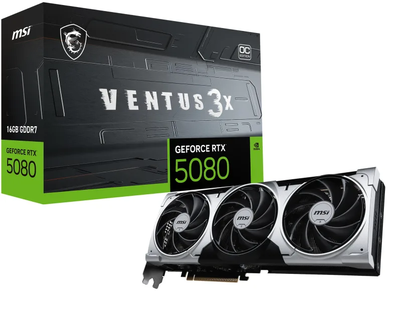 MSI VENTUS GEFORCE RTX 5080 16G 3X OC PLUS graphics card NVIDIA 16 GB