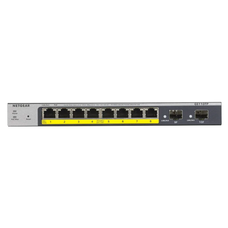 NETGEAR ProSAFE GS110TP Managed Wired Gigabit Ethernet 10 Ports Network Switch