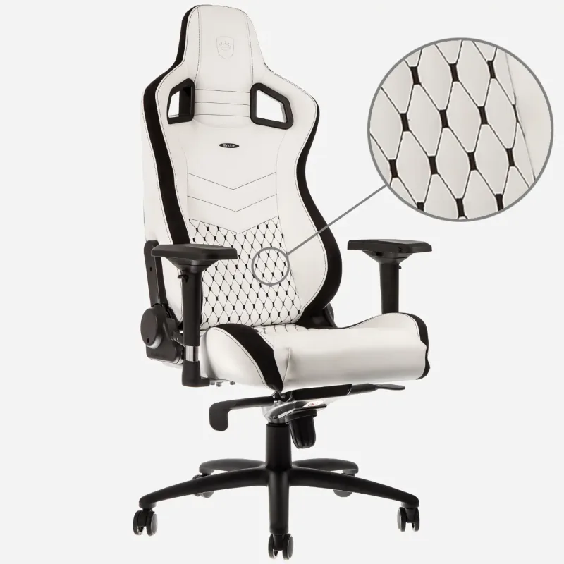noblechairs EPIC Gaming Chair - White/Black - GC-00F-NC