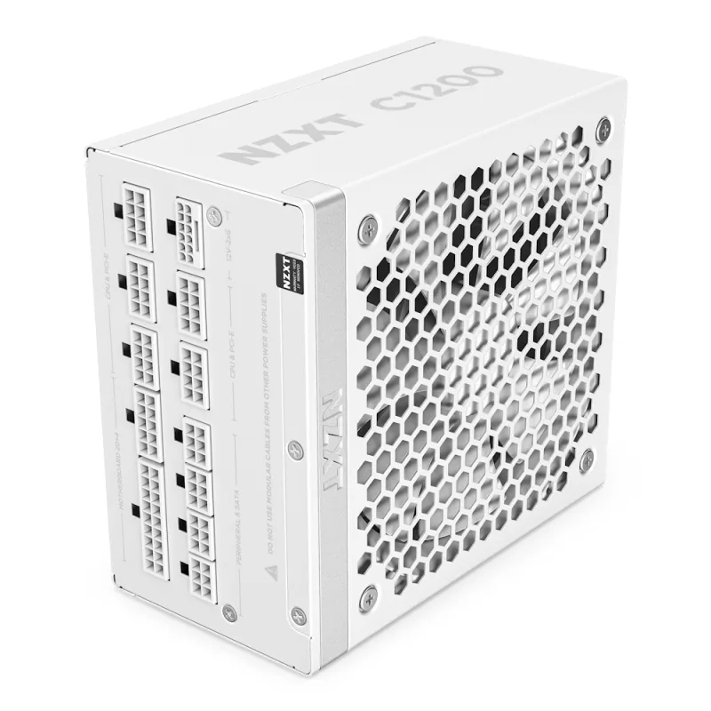 NZXT C1200 Fully Modular Cybernetics A- 80 Plus Gold ATX 3.1 White PSU - PA-2G2BW-UK