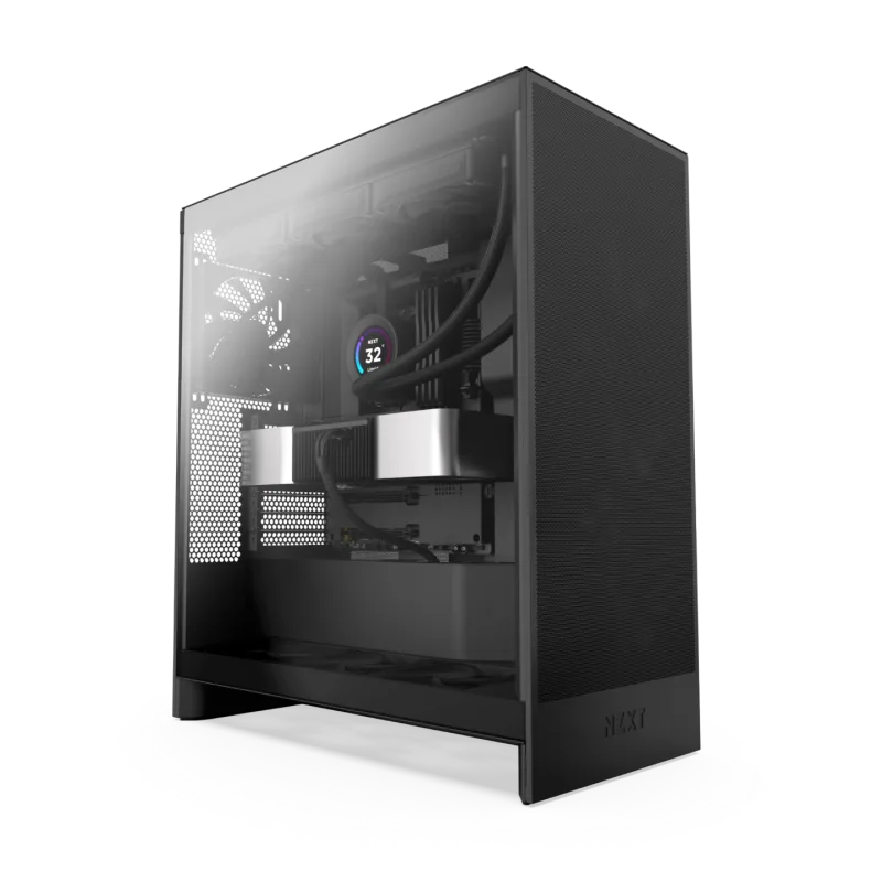 NZXT H7 Flow Black Midi Tower PC Case - 10-Fan Cooling, Dedicated GPU Support, Easy Cable Management
