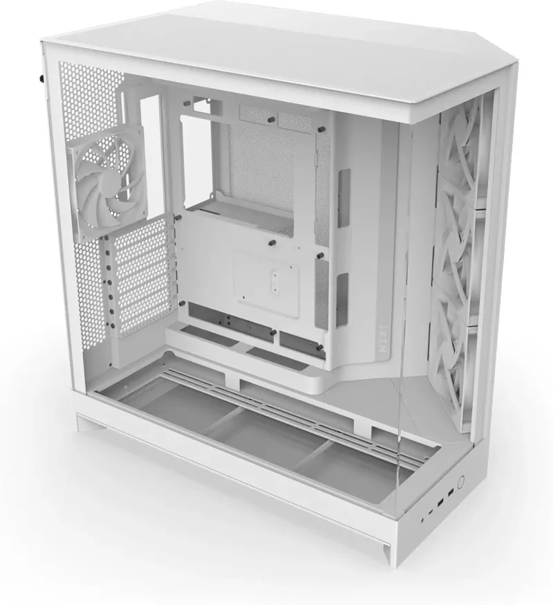 NZXT H9 Flow (2025) Tempered Glass Dual Chamber Mid Tower PC Case - White