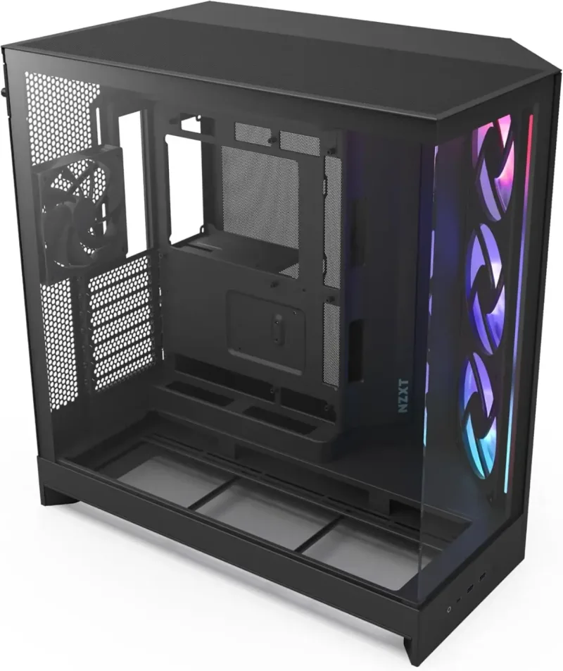 NZXT H9 Flow RGB (2025) Tempered Glass Dual Chamber Mid Tower PC Case - Black