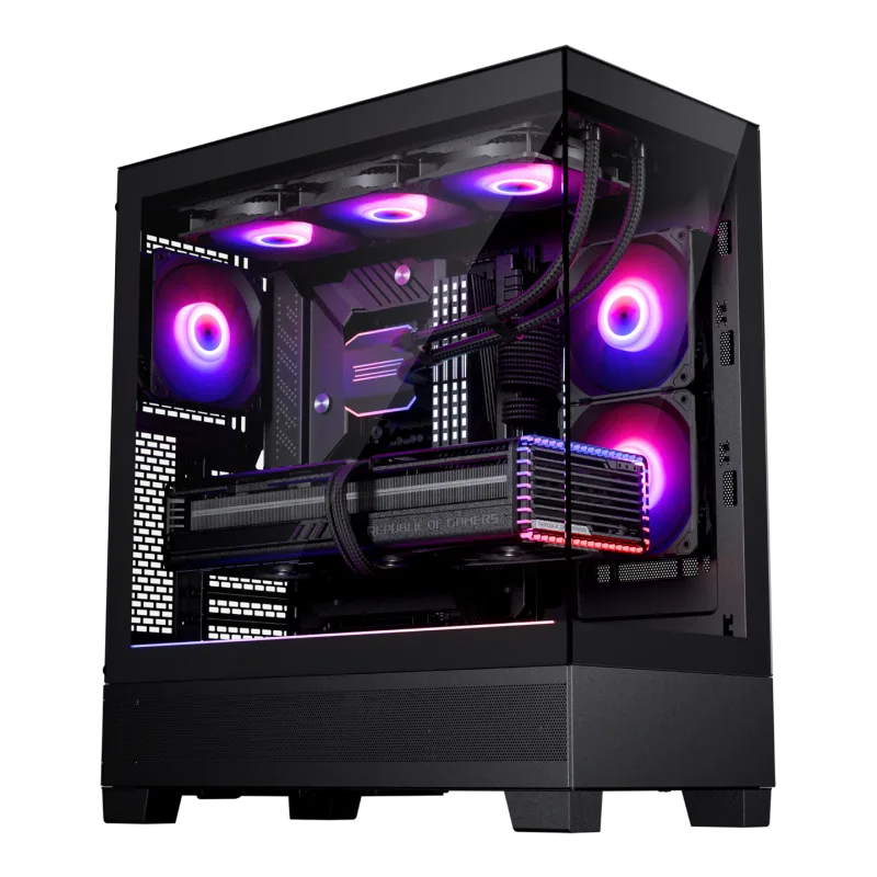 Phanteks XT View ATX Tempered Glass Case - Black | Cable Management | DRGB Lighting | Large GPU/Tower Support
