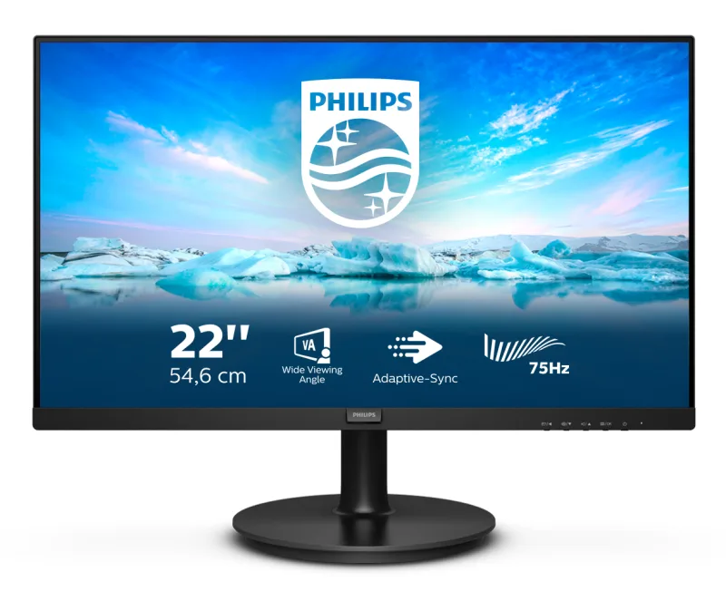 Philips 222V8LA/00 21.5" Full HD 75Hz VA Monitor with Speakers