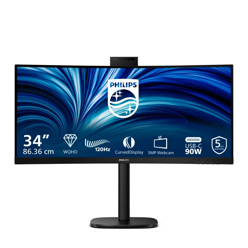 Philips 3000 Series 34B2U3600CH 34 VA WQHD 120Hz USB-C KVM Curved Monitor