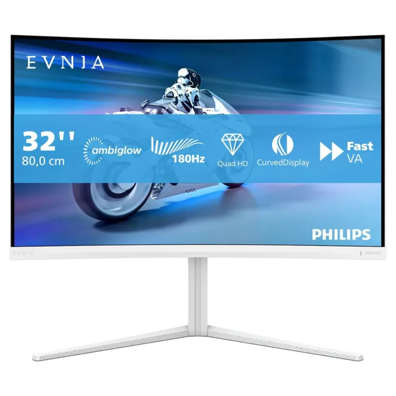 Philips Evnia 5000 32M2C5501 32 VA QHD 180Hz 1ms White Curved Gaming Monitor
