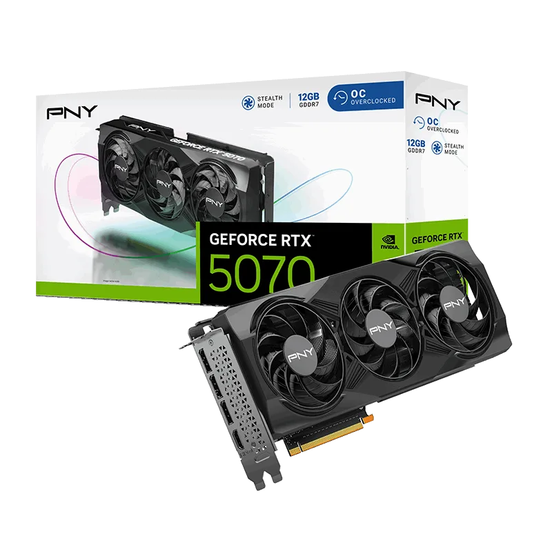 PNY GeForce RTX 5070 12GB OC Triple Fan GDDR7 Graphics Card - VCG507012TFXPB1-O