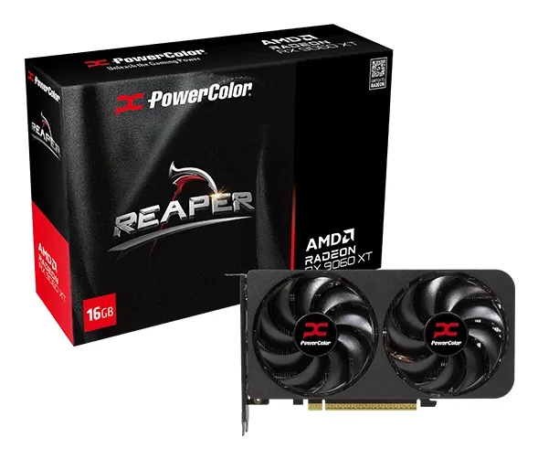 PowerColor Reaper Radeon RX 9060 XT GAMING OC 8G Graphics Card - 8GB G