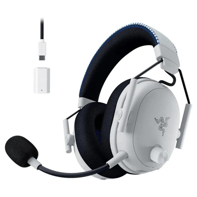 Razer BlackShark V3 Pro for PlayStation Wireless Gaming Over-Ear Headset with ANC - White
