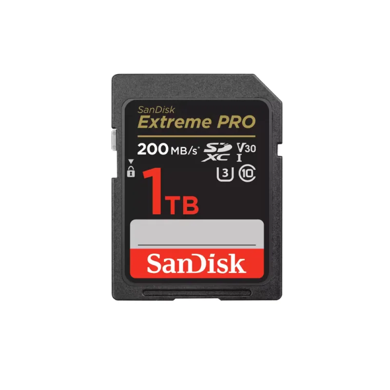 SanDisk Extreme 1TB UHS-I Class10 SDHC Memory Card - Black, Up to 200MB/s Read Speed