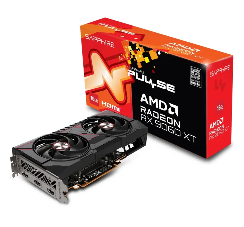 Sapphire Pulse AMD Radeon RX 9060 XT Gaming OC 16GB RDNA 4 GDDR6 Graphics Card - 11350-03-20G
