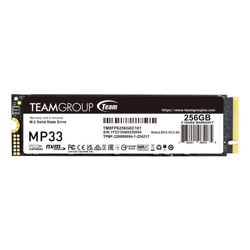 Team Group MP33 256GB M.2 2280 NVMe PCIe 3.0 SSD