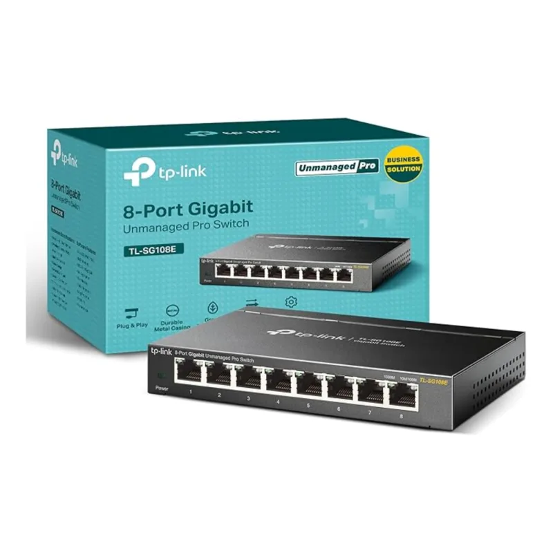 TP-Link 4-Port PoE+ Gigabit Easy Smart Managed Network Switch - 8 port