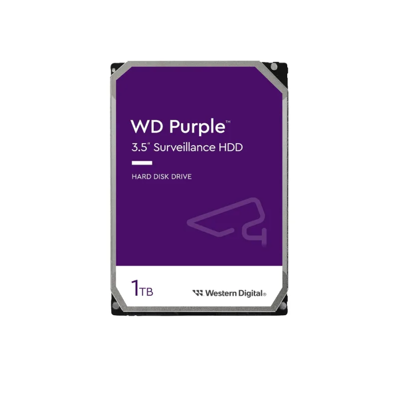 Western Digital Purple 1TB 5400rpm Internal HDD for Surveillance - Reliable Storage Up to 180TB/Year